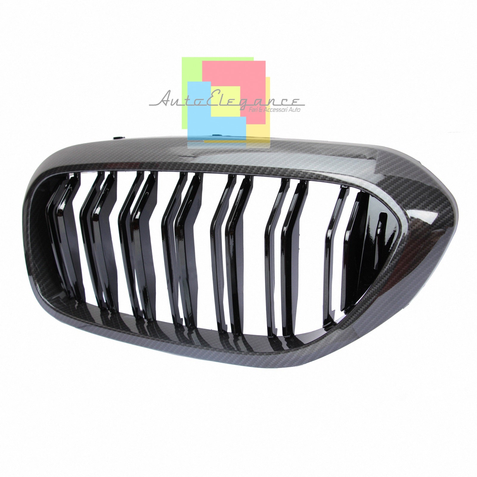 BMW SERIE 5 G30 G31 GRIGLIE ANTERIORI DOPPIA FASCIA M CARBONIO MASCHERINE AUTOELEGANCERICAMBI