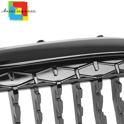 FRONT MUSTACHE GRILLE 5 SERIES G30 G31 DIAMOND LOOK GLOSS BLACK NEWS