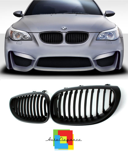 5 SERIES E60 E61 MUSTACHE GRILLE MATT BLACK LOOK SINGLE KIDNEY NEWS