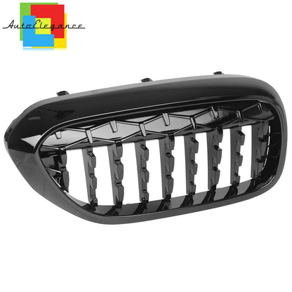 FRONT MUSTACHE GRILLE 5 SERIES G30 G31 DIAMOND LOOK GLOSS BLACK NEWS