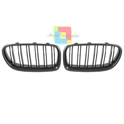 BMW SERIE 5 F10 F11 GRIGLIE ANTERIORI CARBONIO DOPPIA STRISCIA LOOK M5 AUTOELEGANCERICAMBI