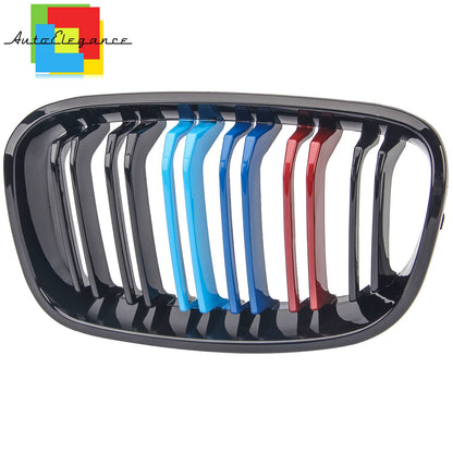 MUSTACHE GRILLE SERIES 1 F20 F21 2010 - 2015 M LOOK 3 COLORS DOUBLE KIDNEY GLOSSY BLACK NEWS