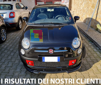 LAMA ADATTA A FIAT 500 SPLITTER PARAURTI ANTERIORE NERO LUCIDO LOOK SPORTIVO ABS