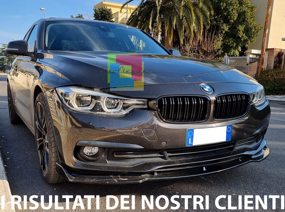 LAMA BMW SERIE 3 F30 F31 STANDARD SOTTO PARAURTI ANTERIORE SPLITTER NERO LUCIDO