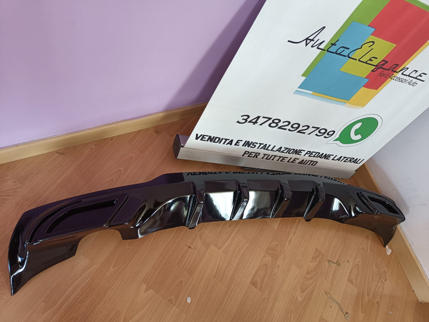 OPEL ASTRA K REAR DIFFUSER GLOSSY BLACK UNDER BUMPER ABS 0312