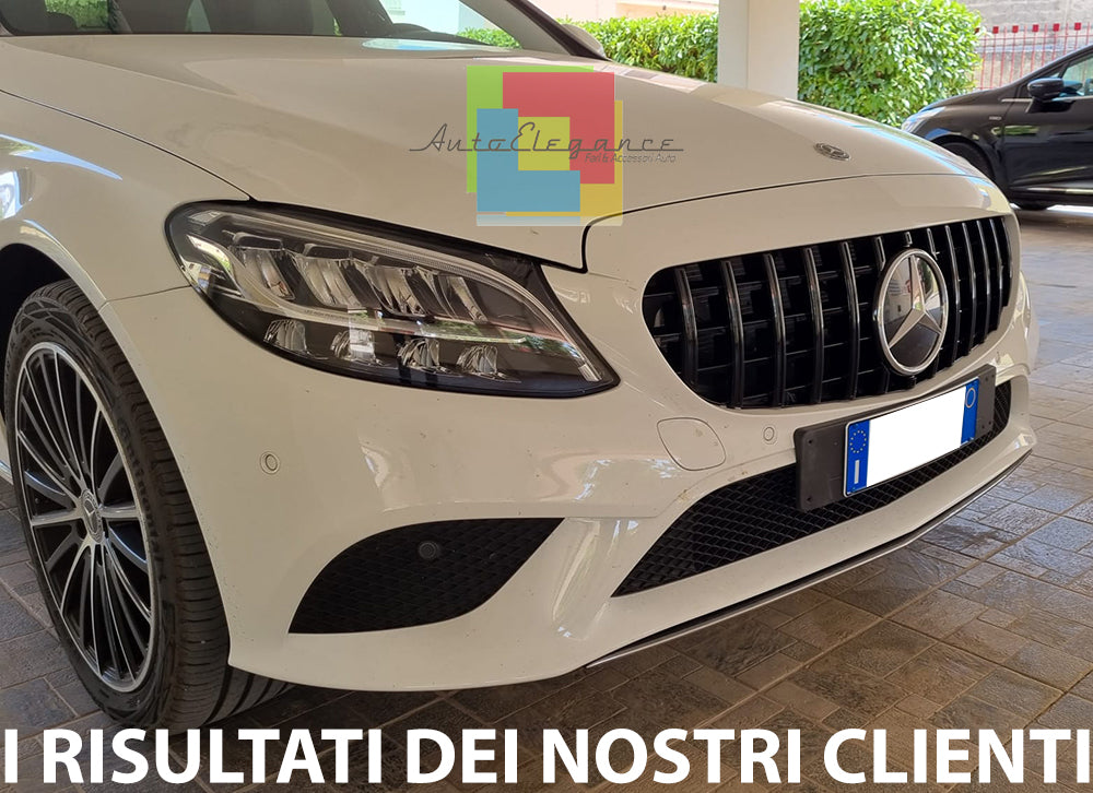 MERCEDES C W205 C205 2019+ FACELIFT GRIGLIA ANTERIORE LOOK AMG PROFILI NERI