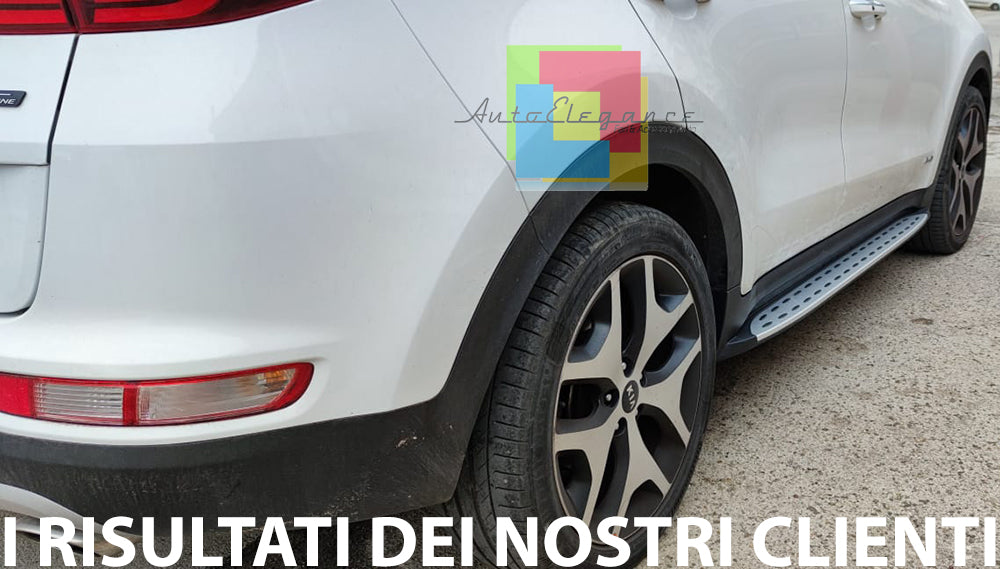 PEDANE LATERALI KIA SPORTAGE 2015+ SOTTO PORTA ACCIAIO INOX E PVC