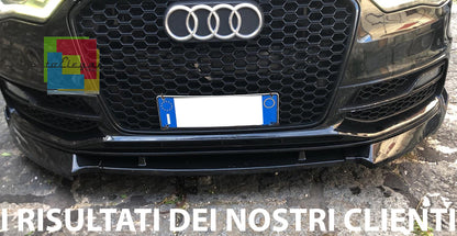 AUDI A3 8V 2012+ SLINE ABS GLOSS BLACK UNDER BUMPER SPOILER 3 PIECES