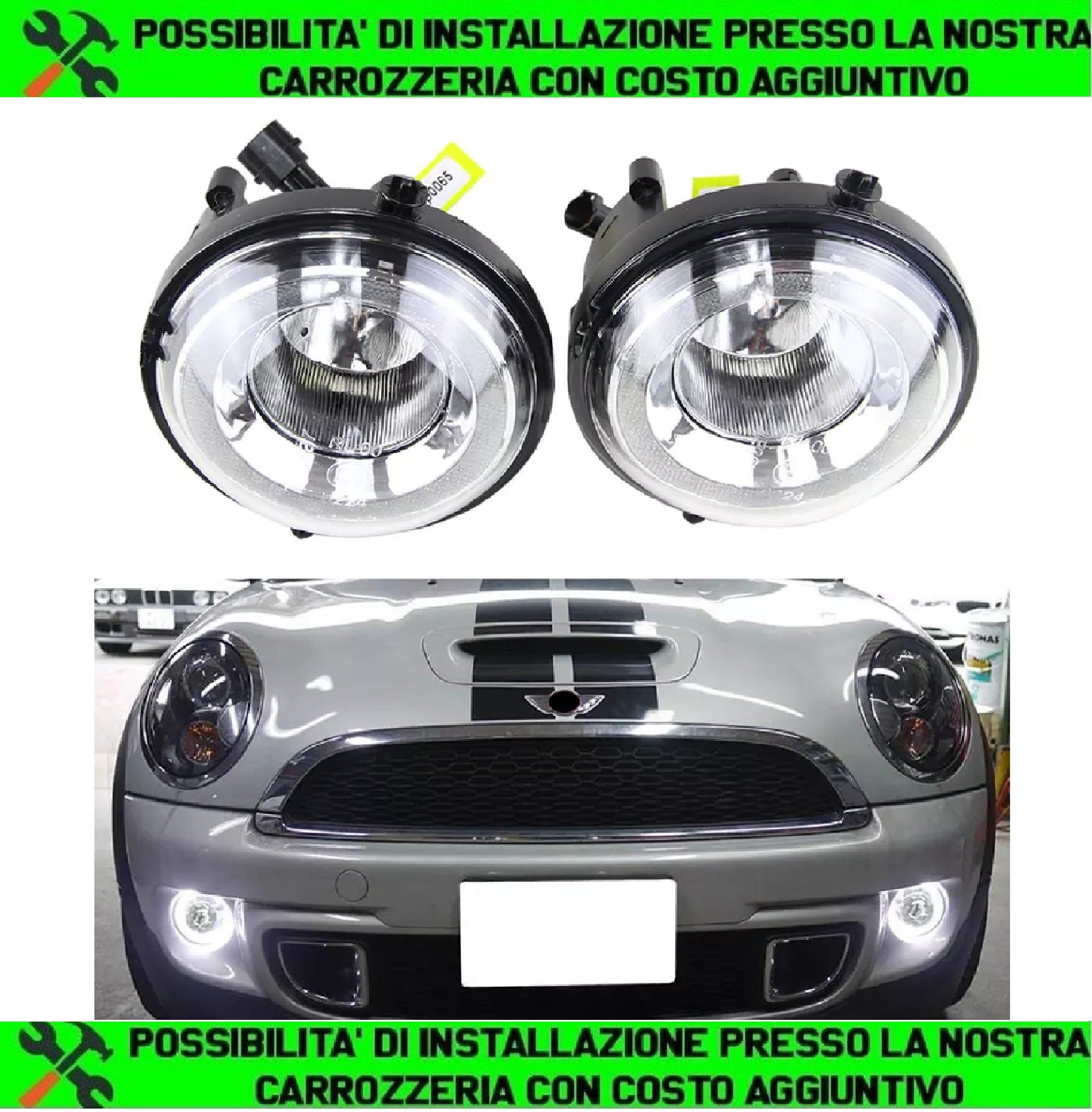 COPPIA FENDINEBBIA A LED ANGEL EYES MINI COOPER R55 / R56/ R58/ R59 / R60 AUTOELEGANCERICAMBI