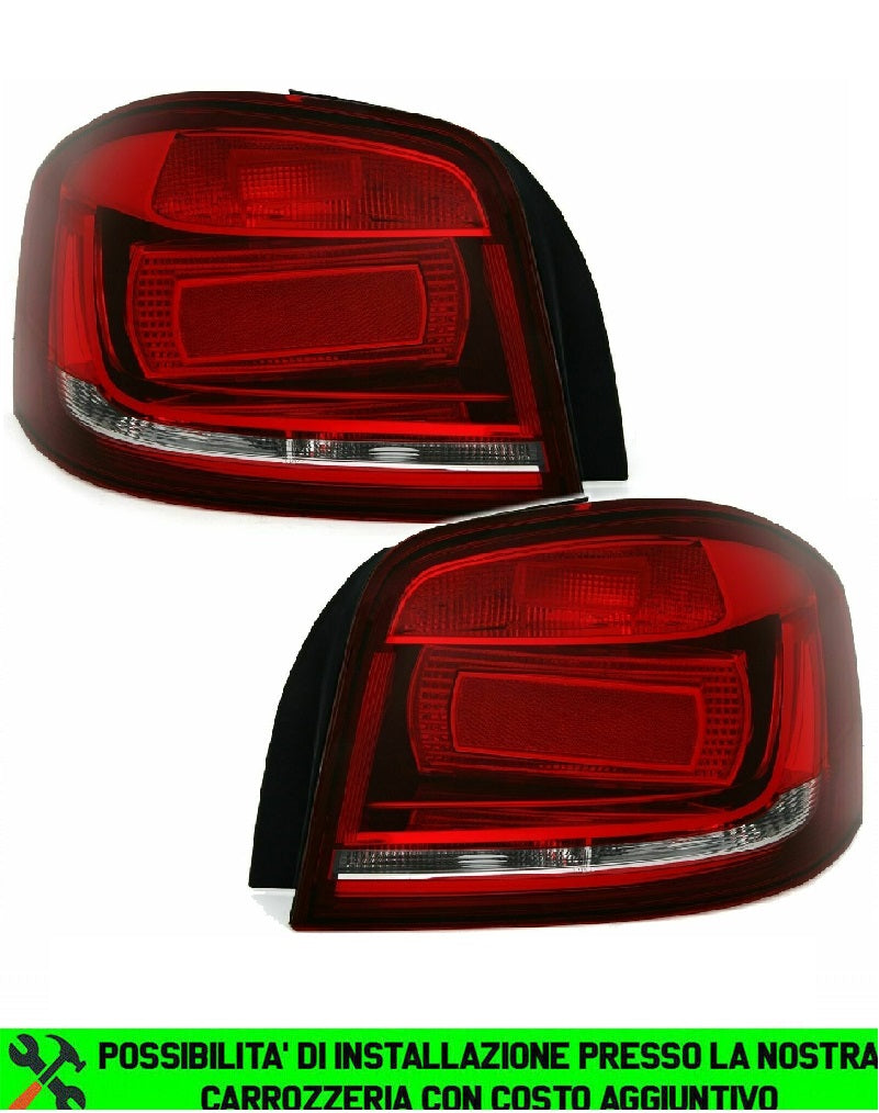DARK RED TAIL LIGHTS AUDI A3 8P 3 DOOR 08-12 SLINE S LINE