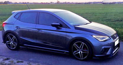 SEAT IBIZA V 2017+ SPOILER FR SIDE SPOILERS UNDER SKIRT ABS BLACK SPLITTER MUSTACHE