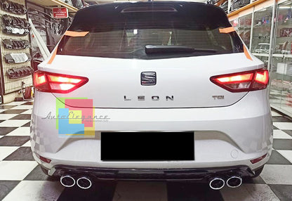 UNDER REAR BUMPER ABS SEAT LEON 5F 2012-2016 DIFFUSER GLOSSY BLACK LOOK