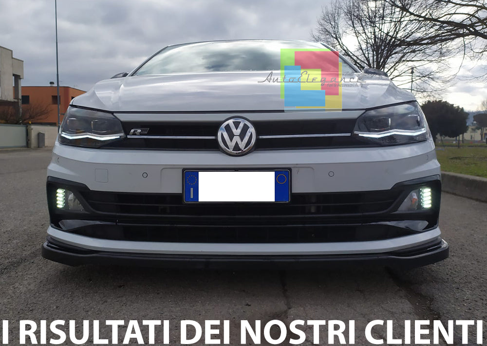 BLADE FOR VW POLO AW1 RLINE UNDER FRONT BUMPER IN GLOSSY BLACK ABS SPLITTER