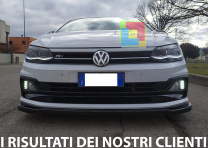 BLADE FOR VW POLO AW1 RLINE UNDER FRONT BUMPER IN GLOSSY BLACK ABS SPLITTER