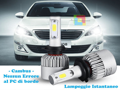 LAMPADE ANABBAGLIANTI LED PEUGEOT 408 LAMPEGGIO ISTANTANEO 6000K