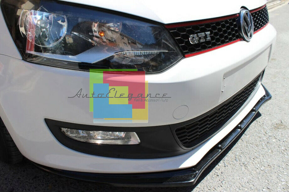 LIP SPOILER SOTTO PARAURTI ANTERIORE PER VW POLO 6R 6C 2009-2016 ABS SPLITTER