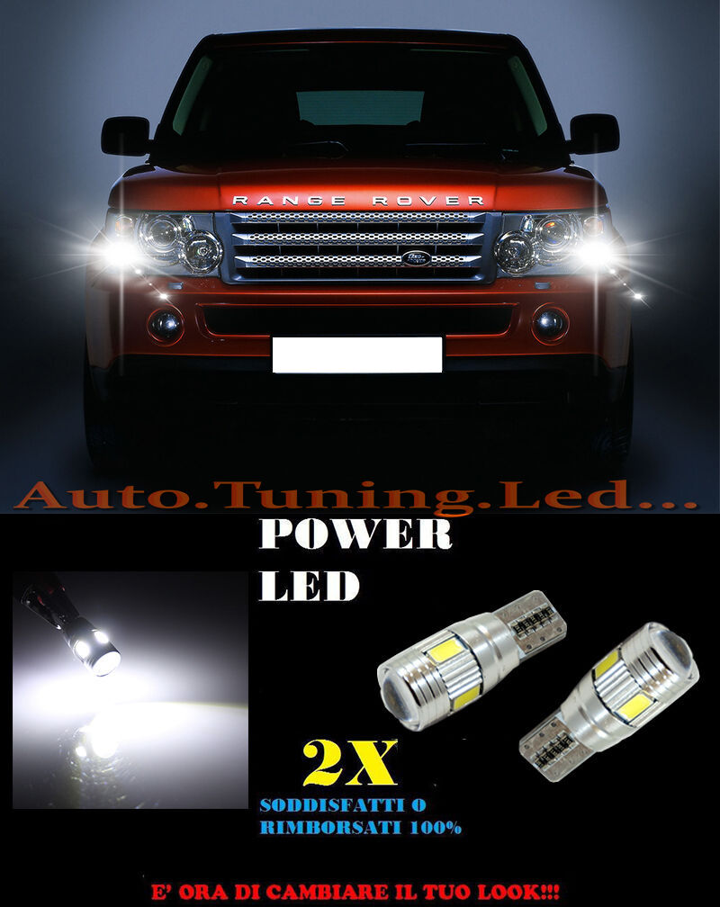 LUCI POSIZIONE RANGE ROVER SPORT CANBUS T10 BIANCO 6 LED SUPER QUALITA