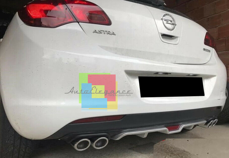 SOTTO PARAURTI POSTERIORE OPEL ASTRA J 2009+ DIFFUSORE QUATTRO TERMINALI ABS -