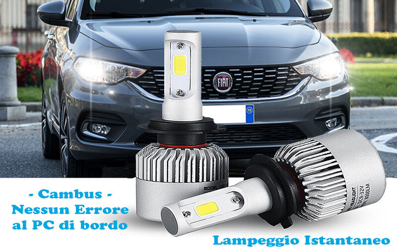 LAMPADE ANABBAGLIANTI H7 LED FIAT TIPO 2015+ ISTANTANEO 6000K CREE NO ERROR