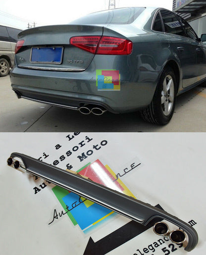 SOTTO PARAURTI AUDI A4 B8 8K 2012-2015 LIFT DIFFUSORE POSTERIORE S4 + TERMINALI
