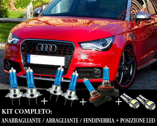 AUDI A1 S1 RS1 SET COMPLETO LAMPADE BLU XENON + POSIZIONE A LED AUTOELEGANCERICAMBI