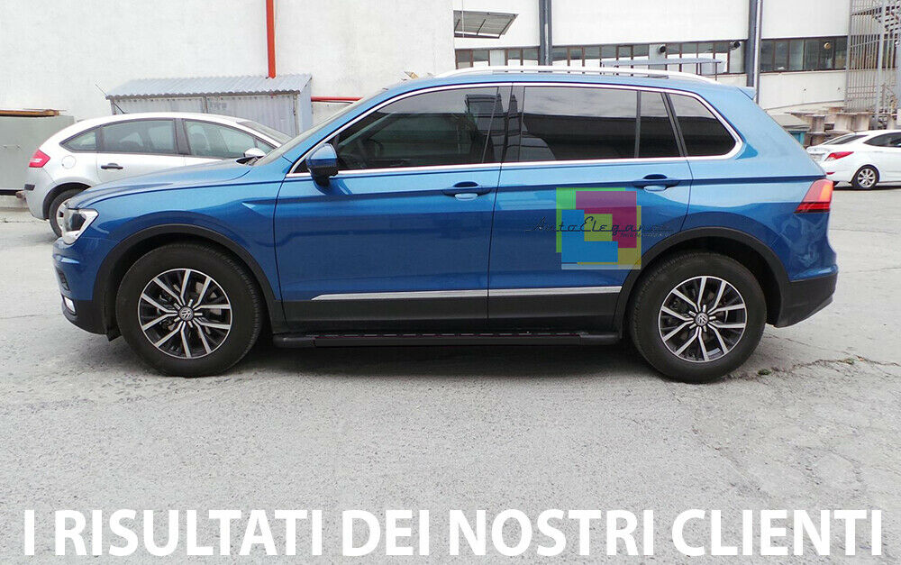 VW TIGUAN AD1 II 2016+ PEDANE LATERALI SOTTOPORTA ANTISCIVOLO NERE - NEW