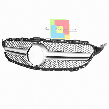 GRIGLIA ANTERIORE MERCEDES CLASSE C W205 2014-2018 MASCHERINA PROFILO SATINATI