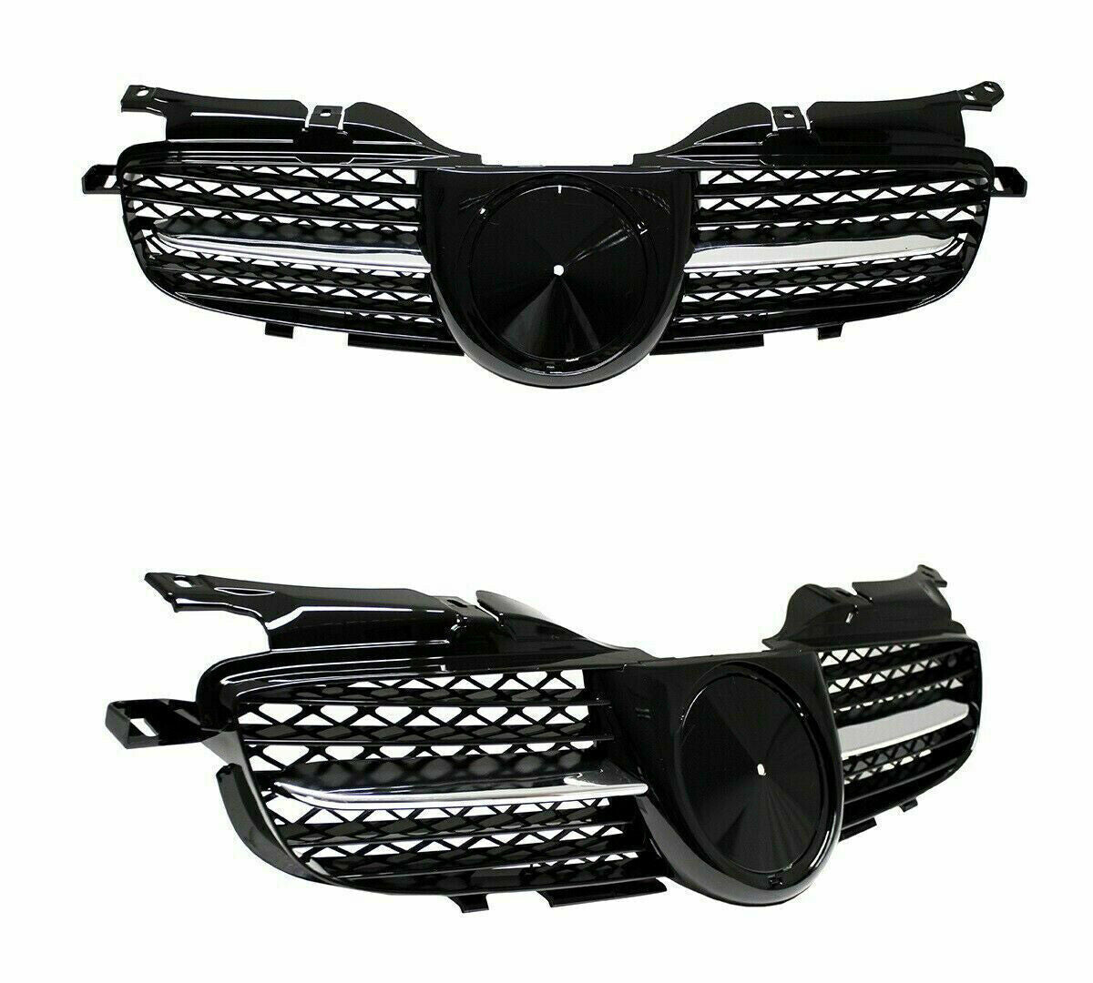 MERCEDES SLK R170 96-04 GRIGLIA ANTERIORE NERO PROFILO CROMATO LOOK AMG