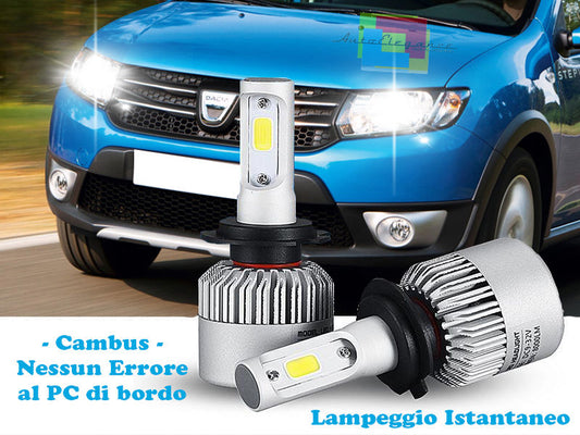 LAMPADE ABBAGLIANTI ANABBAGLIANTI LED DACIA SANDERO 2013+ ISTANTANEO 6000K CREE