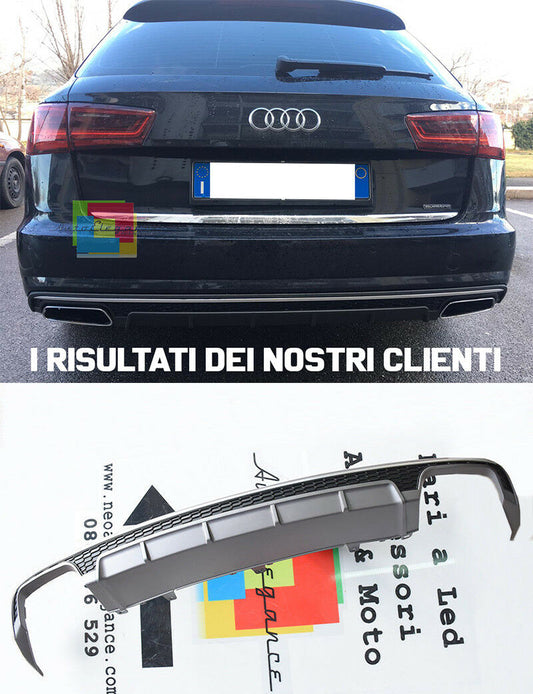 AUDI A6 4G C7 2015-2018 UNDER BUMPER SPOILER LIFT REAR DIFFUSER S6 ABS