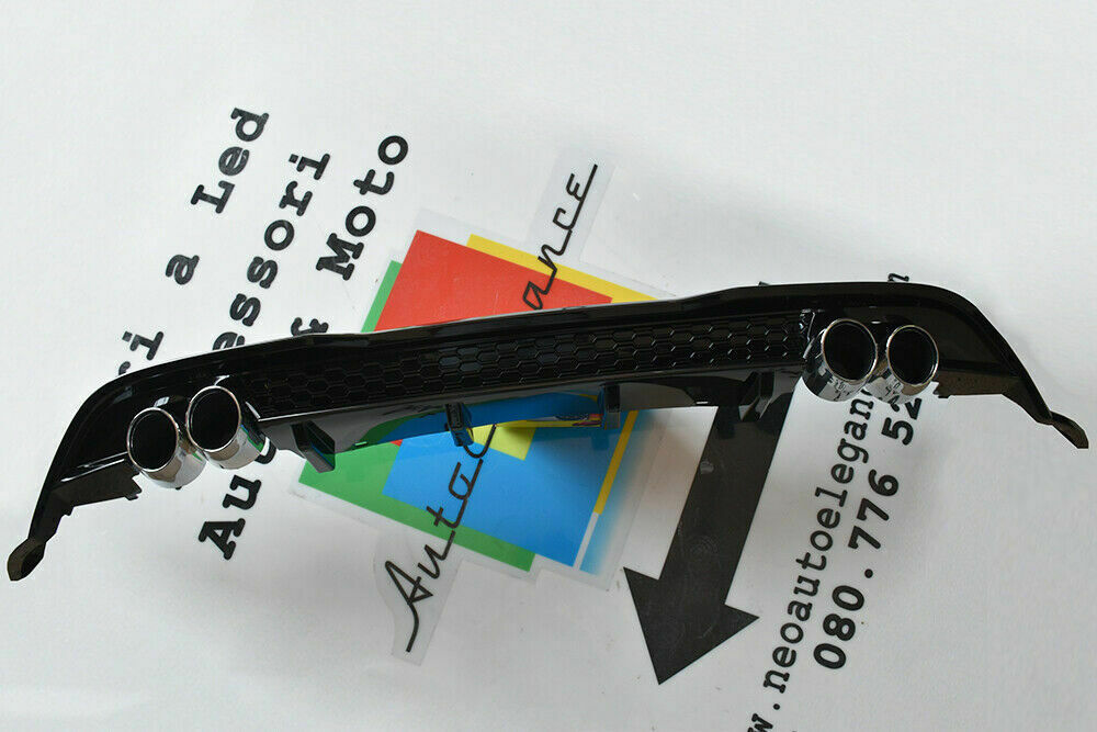 VW GOLF 7.5 2017- REAR DIFFUSER UNDER BUMPER FOUR TIP ABS BLACK