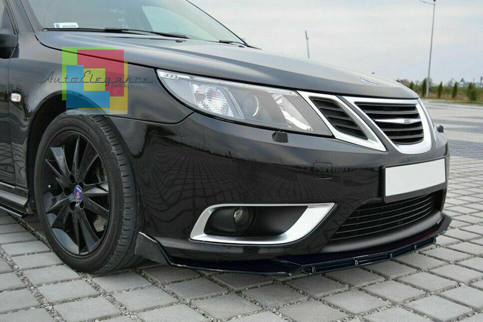 0153 SAAB 9-3 9.3 SPLITTER PARAURTI ANTERIORE NERO LUCIDO LOOK RS AUTOELEGANCERICAMBI