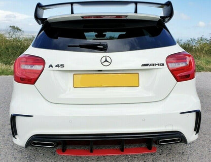MERCEDES A-CLASS W176 2012-2018 BLACK DIFFUSER RED PROFILE AMG A45 LOOK .-