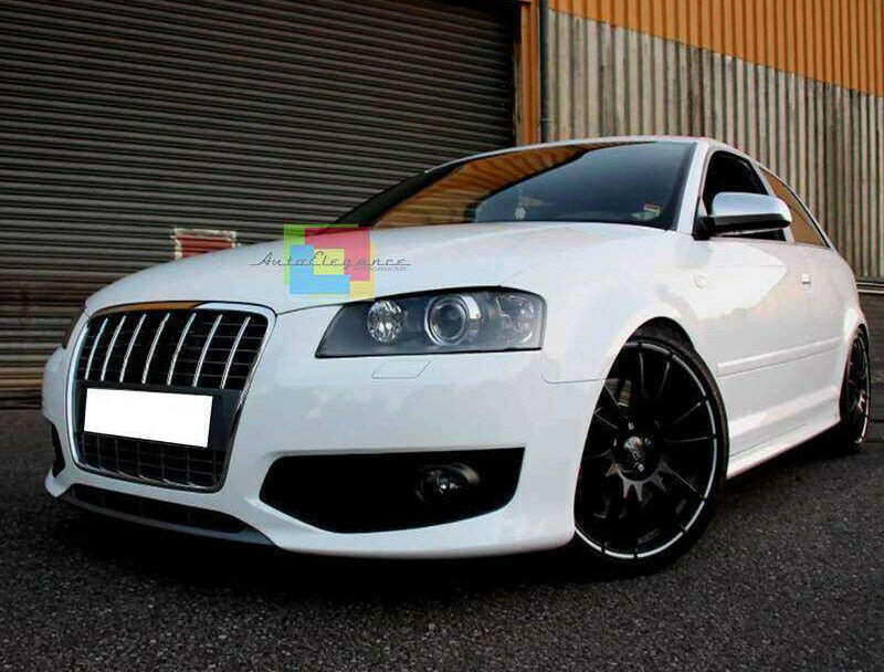 GRIGLIA ANTERIORE AUDI A3 8P 2005 al 2008 CALANDRA SLINE S3 BORDO CROMATO .-1