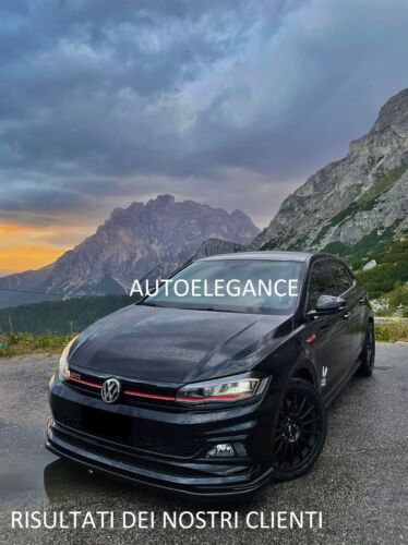 BLADE FOR VW POLO AW1 RLINE UNDER FRONT BUMPER IN GLOSSY BLACK ABS SPLITTER 