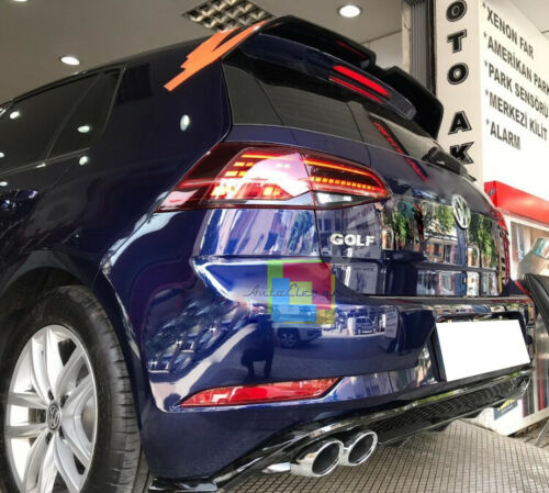 VW GOLF 7.5 2017- REAR DIFFUSER UNDER BUMPER FOUR TIP ABS BLACK