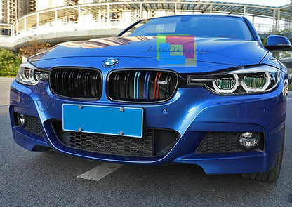 GRIGLIA ANTERIORE CALANDRA 3 COLORI DOPPIA FASCIA PER BMW SERIE 3 F30 F31 2011+