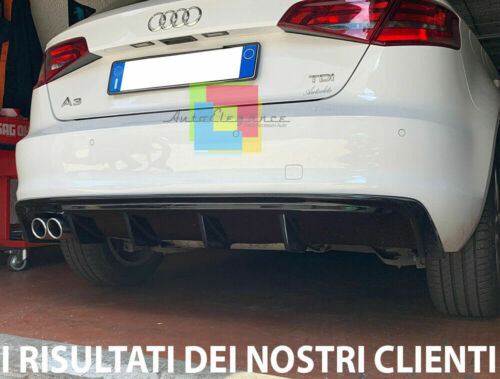 AUDI A3 8V SPORTBACK 2012-2016 SOTTO PARAURTI DIFFUSORE RS3 S3 ABS NERO -B- AUTOELEGANCERICAMBI