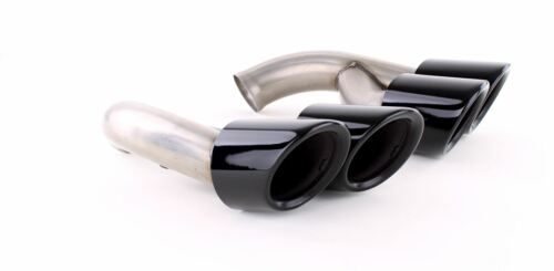 GTS Look Black Dual Exhaust Tips for Porsche Cayenne 92A Facelift 14-17 
