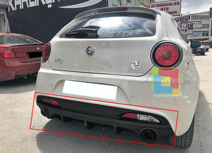 DIFFUSER ALFA ROMEO MITO 2008+ UNDER REAR BUMPER DAM GLOSSY BLACK .-