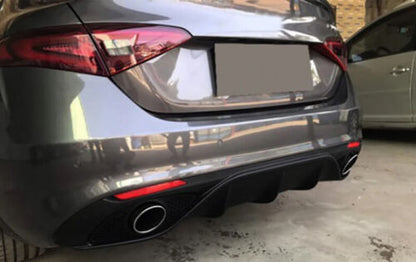 UNDER BUMPER ALFA ROMEO GIULIA REAR DIFFUSER WITH SINGLE TIP ABS 