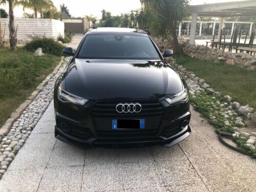 AUDI A6 4G C7 2015-2018 SPOILER SOTTO PARAURTI ANTERIORE LOOK RS6 SPLITTER NERO AUTOELEGANCERICAMBI