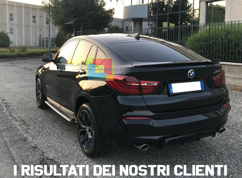 PEDANE LATERALI BMW X4 F26 2014+ SOTTO PORTA LOOK ACCIAIO INOX E PVC