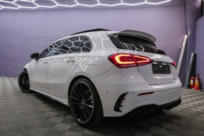 SPOILER POSTERIORE AMG TETTO MERCEDES CLASSE A W177 BASSO NERO LUCIDO A35 .-