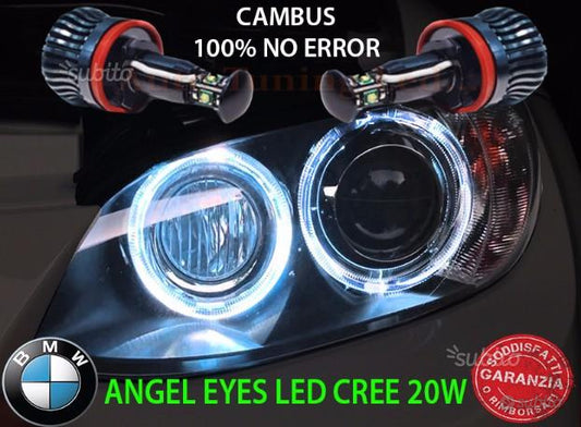 Bmw SERIE 3 E92 kit angel eyes led bianchi h8 20w AUTOELEGANCERICAMBI