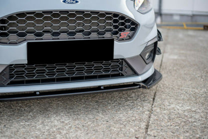 FRONT BUMPER SPOILER BLADE FORD FIESTA MK8 VII ST 2018+ BLACK SPLITTER 