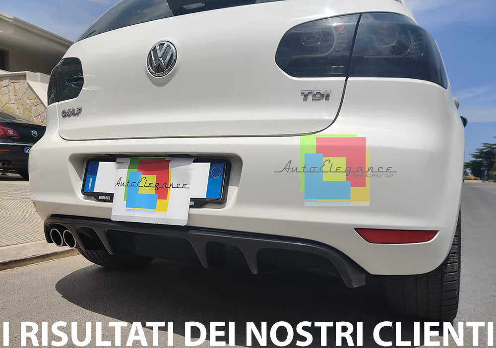 SOTTO PARAURTI POSTERIORE VW GOLF 6 VI 08-12 DIFFUSORE DOPPIO ABS NERO LUCIDO