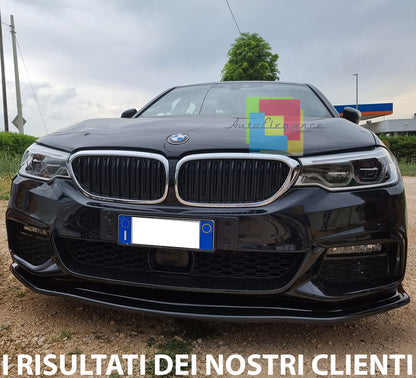 BMW 5 SERIES G30 G31 FRONT BUMPER SPLITTER GLOSS BLACK ABS M5 BLADE