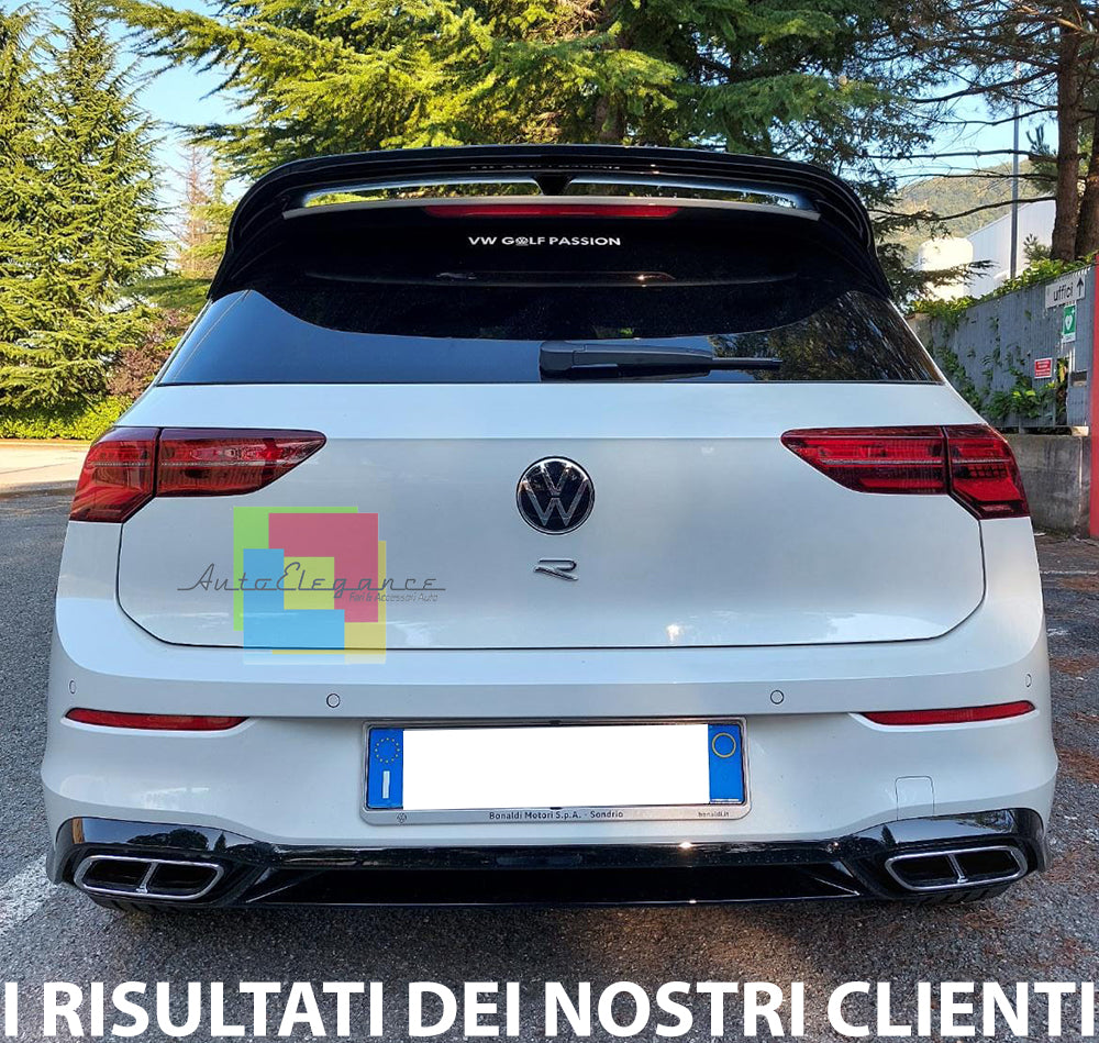 SPOILER TETTO PER VW GOLF 8 VIII 2019+ POSTERIORE LOOK RLINE NERO LUCIDO ABS