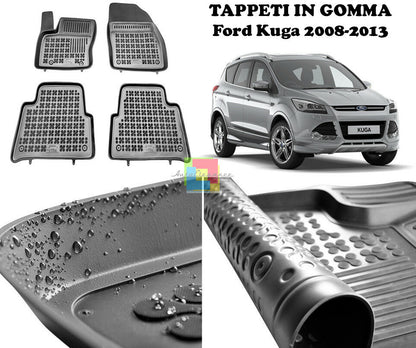 FORD KUGA 2008-2013 TAPPETINI AUTO GOMMA - TAPPETI TOP QUALITA -1-